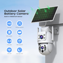 S3-U Solar Outdoor Dual-Lens PTZ WiFi Security Camera – Auto Tracking, Color Night Vision