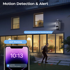 W6-U Dual Camera PTZ WiFi Security Camera with Two-Way Call & Night Vision