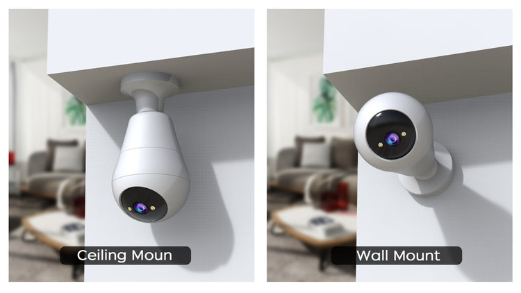 bulb light security camera for home with light